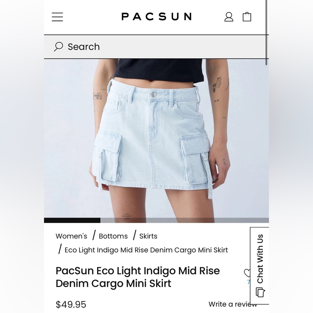 COPY - Pacsun Mini denim cargo skirt